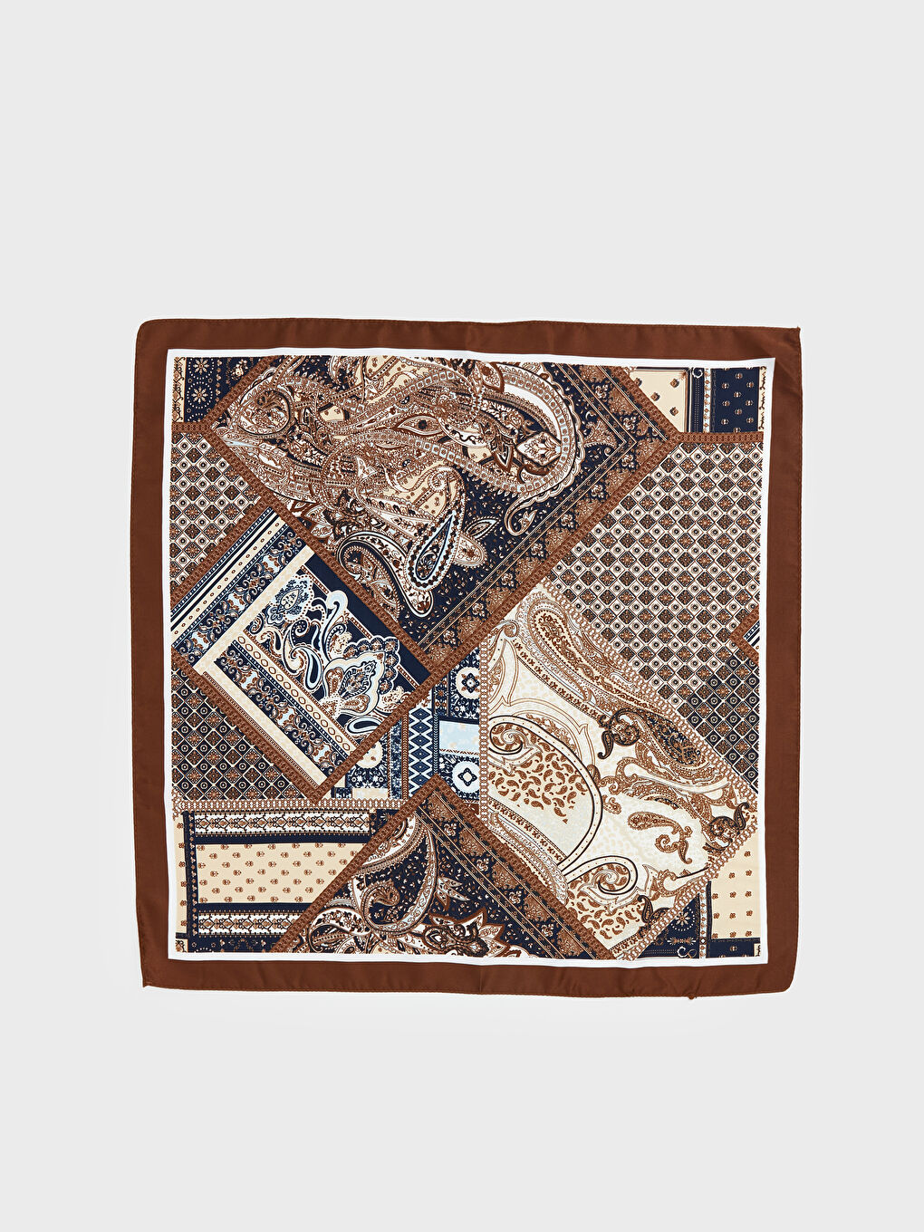 Kahverengi Desenli Kadın Fular-2