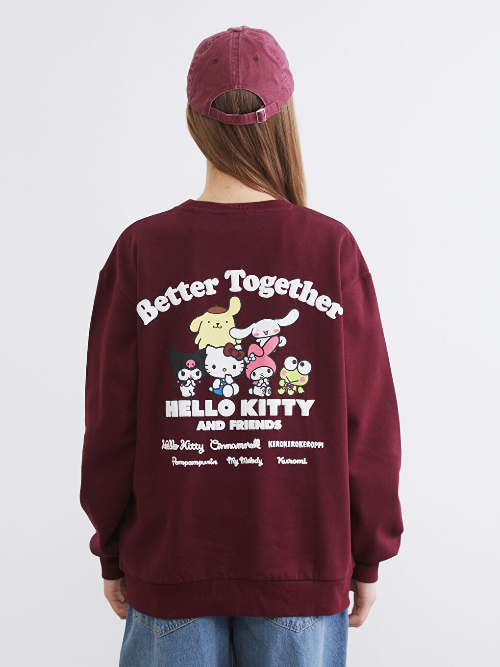 Hello Kitty Print Women's Oversized Sweatshirt-4