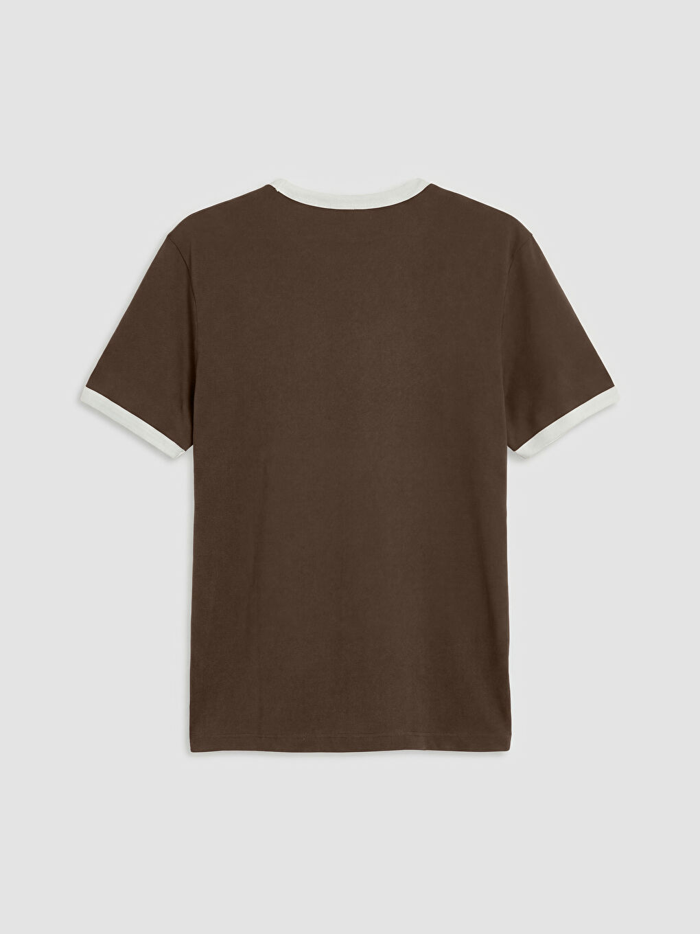 Kahverengi Bisiklet Yaka Penye Erkek Tişört-5