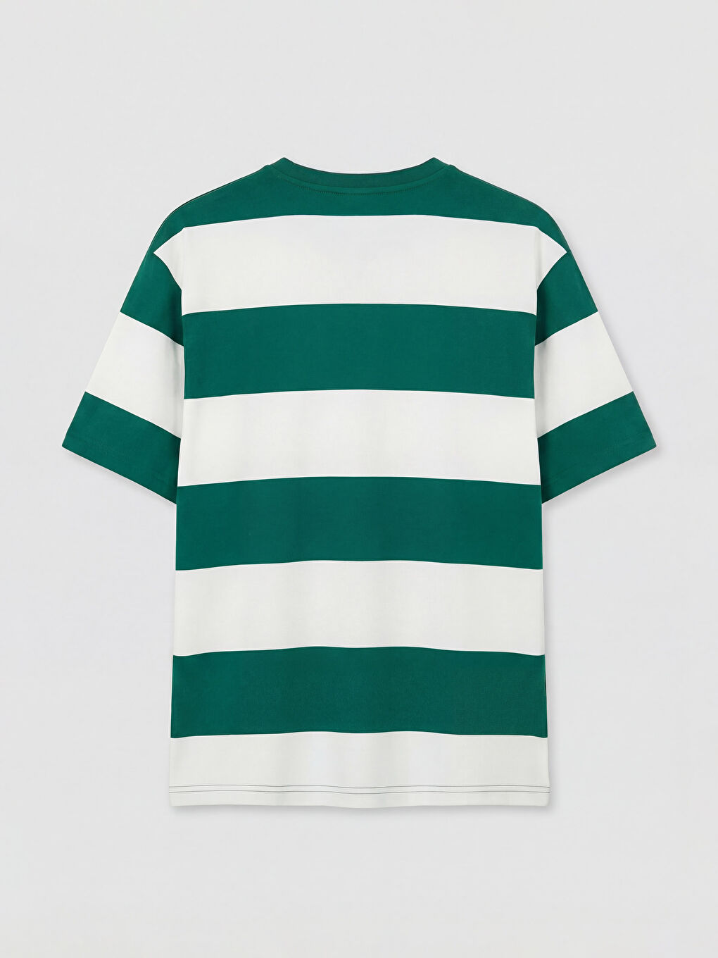 Yeşil Bisiklet Yaka Çizgili Erkek Tişört-1