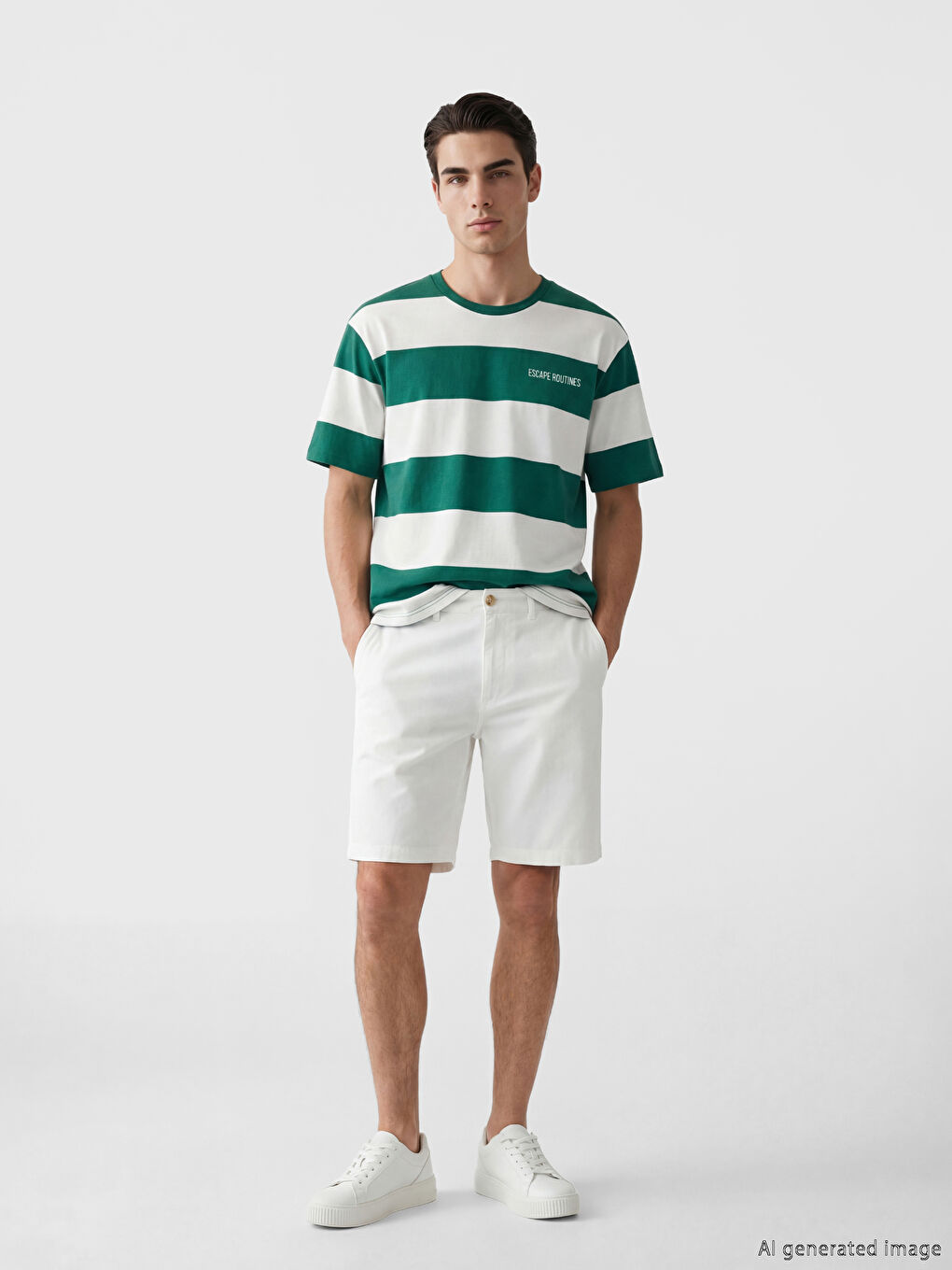 Crew Neck Striped Men's T-Shirt-1