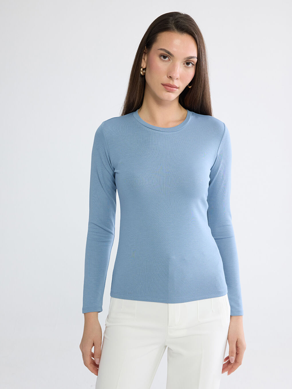 Mavi Bisiklet Yaka Soft Touch Kadın Body