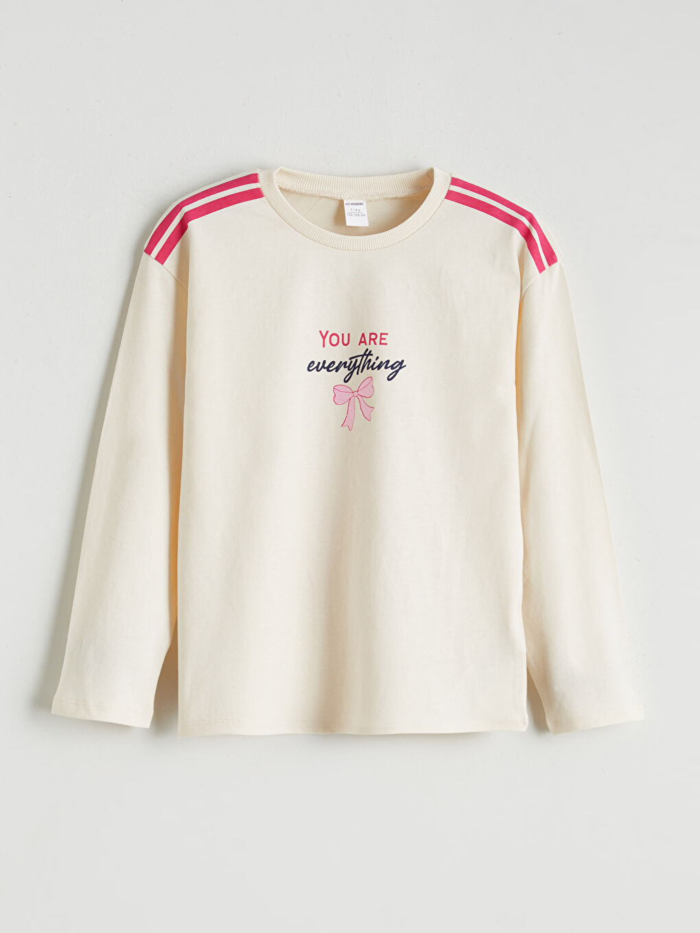 Pembe Uzun Kollu Kız Çocuk Sweatshirt 2'li-4