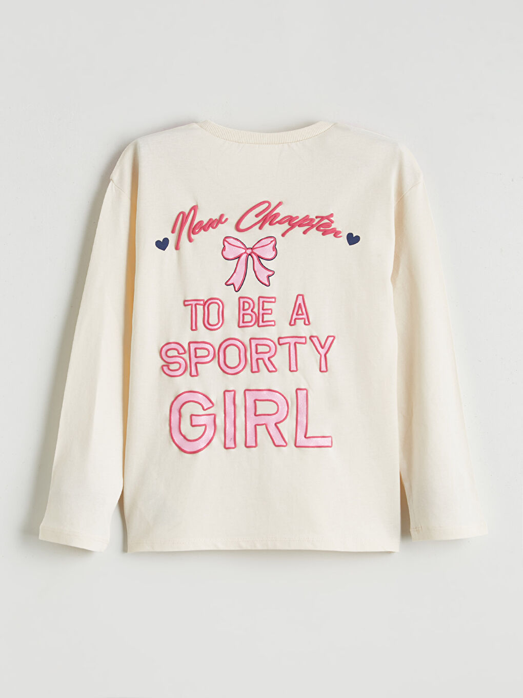 Pembe Uzun Kollu Kız Çocuk Sweatshirt 2'li-5