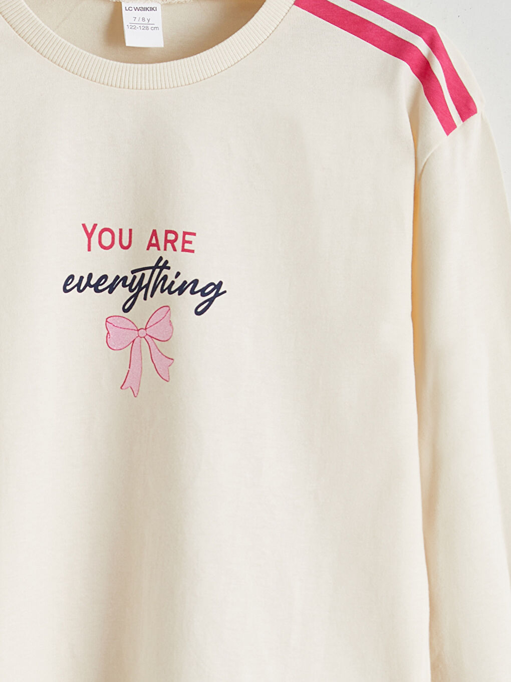 Pembe Uzun Kollu Kız Çocuk Sweatshirt 2'li-7