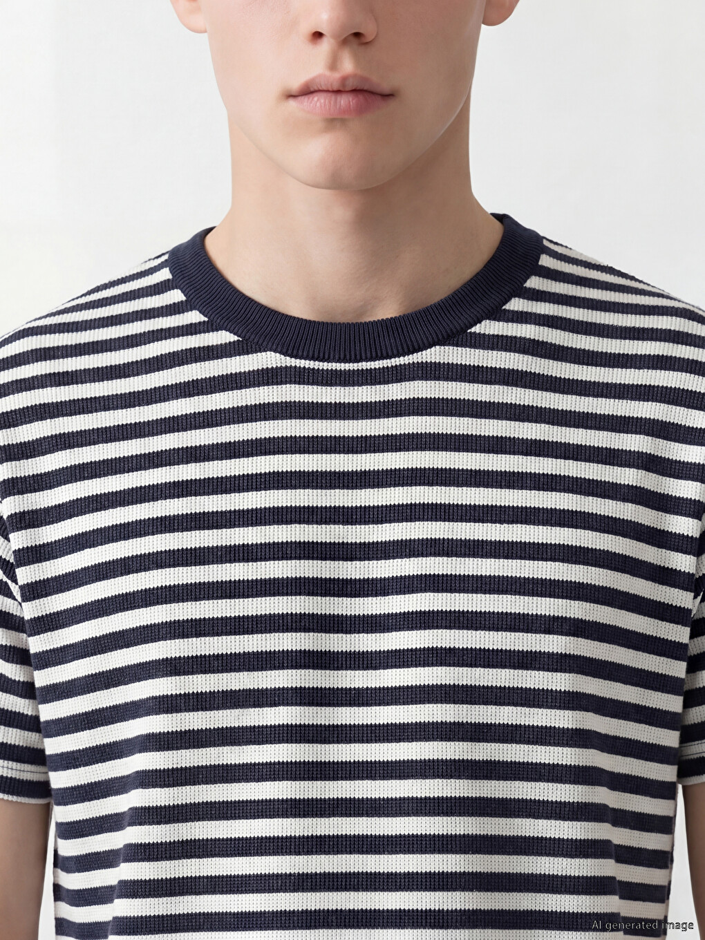 Crew Neck Striped Men's T-Shirt-4