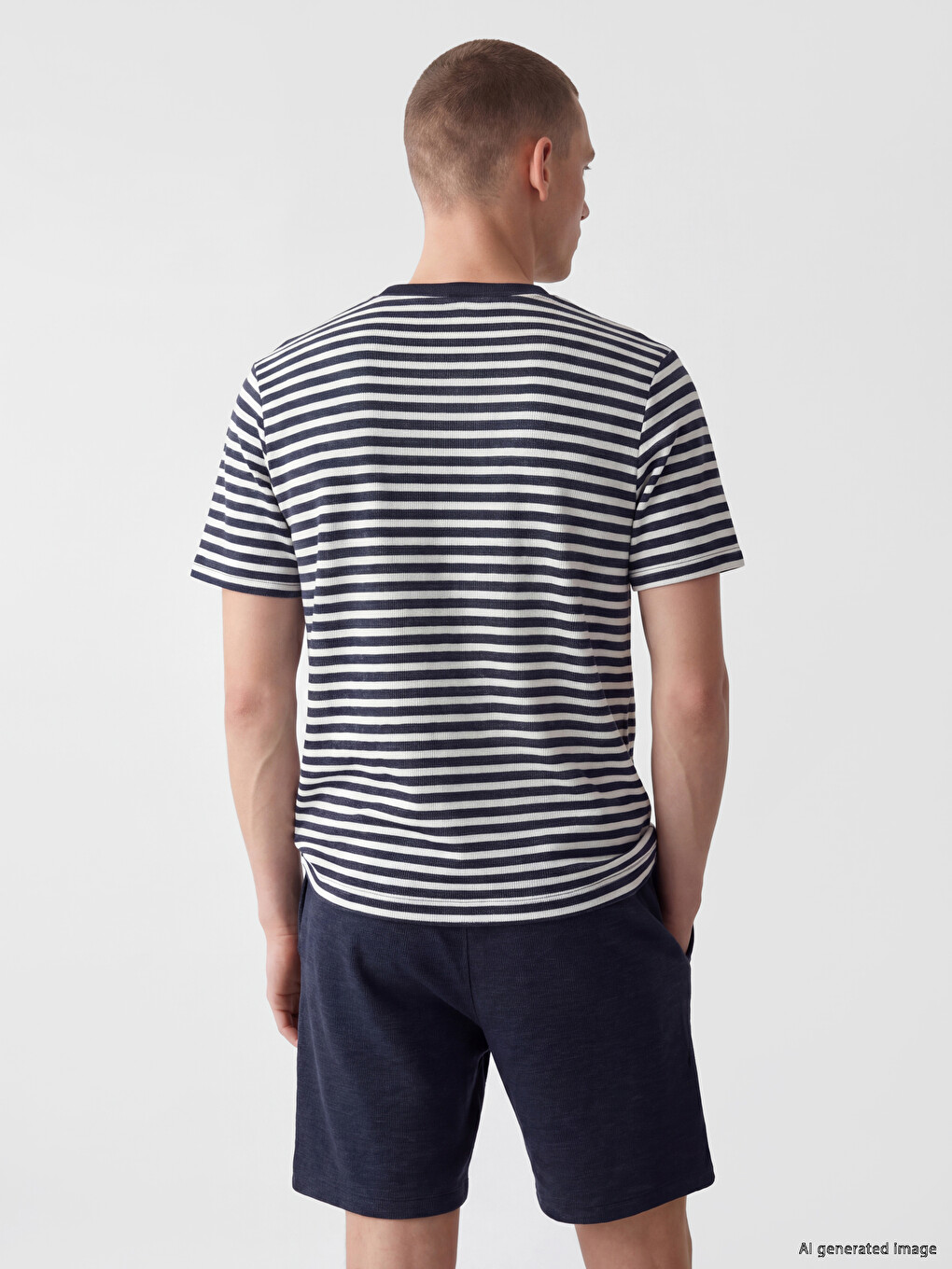 Crew Neck Striped Men's T-Shirt-6