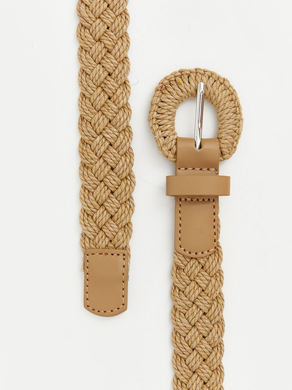 Bej Hasır Örgü Kadın Kemer-3