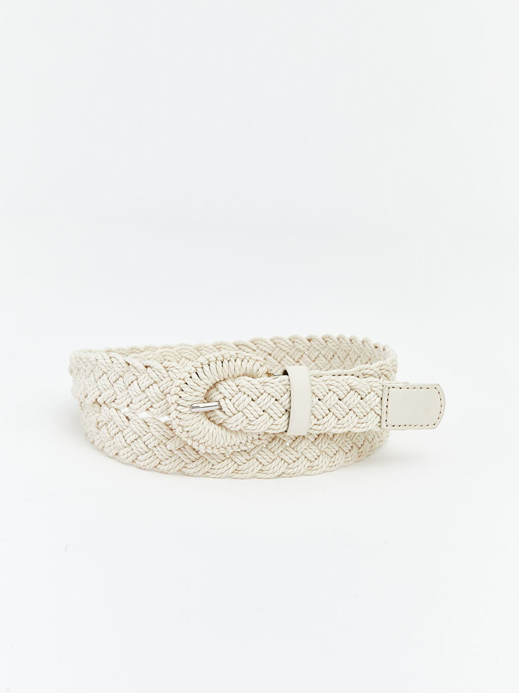 Ekru Hasır Örgü Kadın Kemer