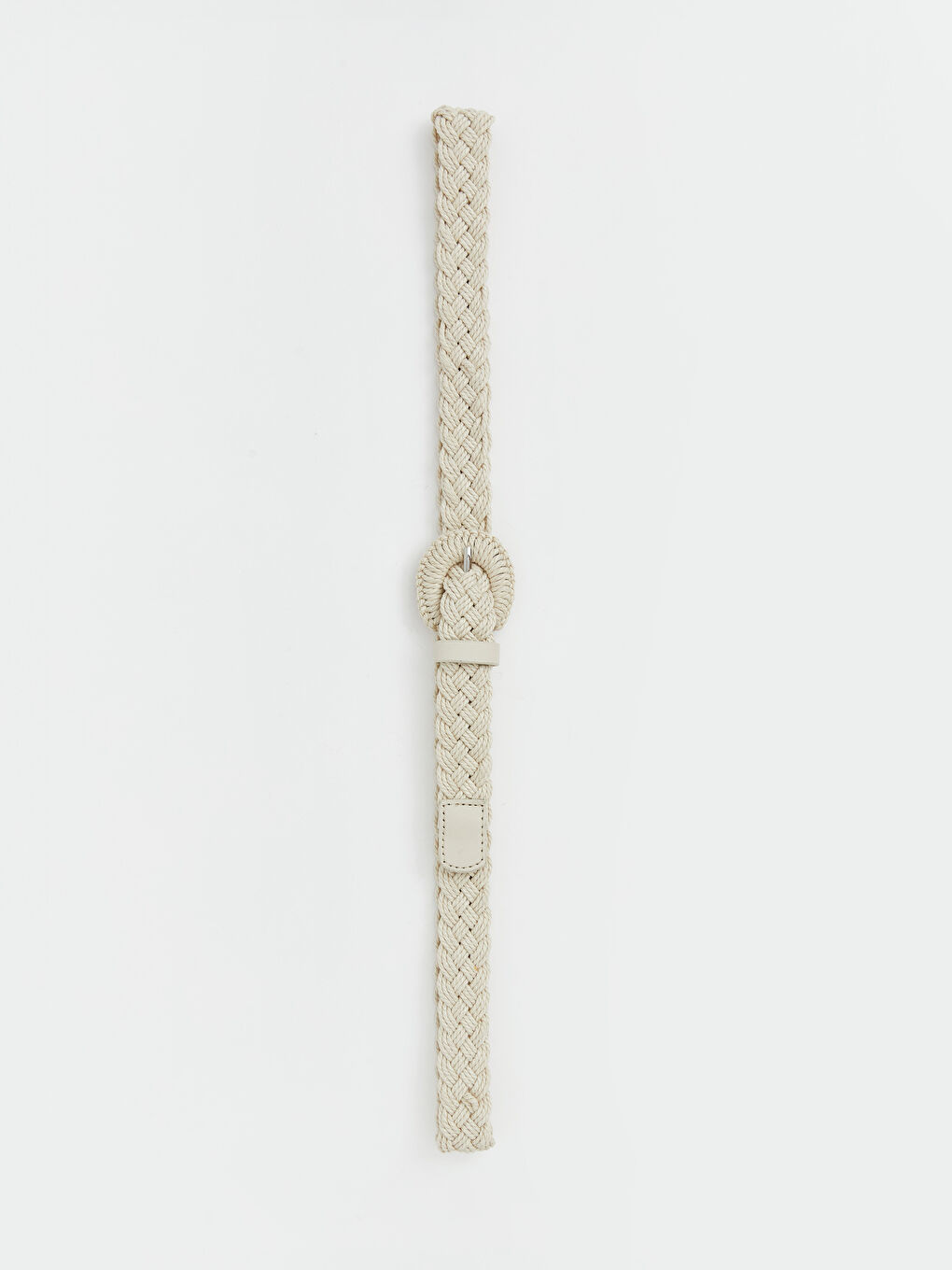 Ekru Hasır Örgü Kadın Kemer-2