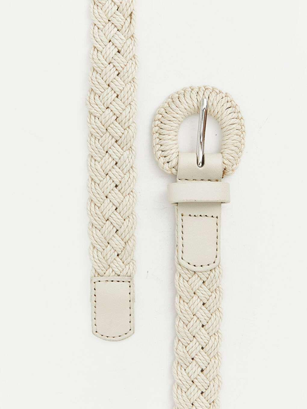 Ekru Hasır Örgü Kadın Kemer-3