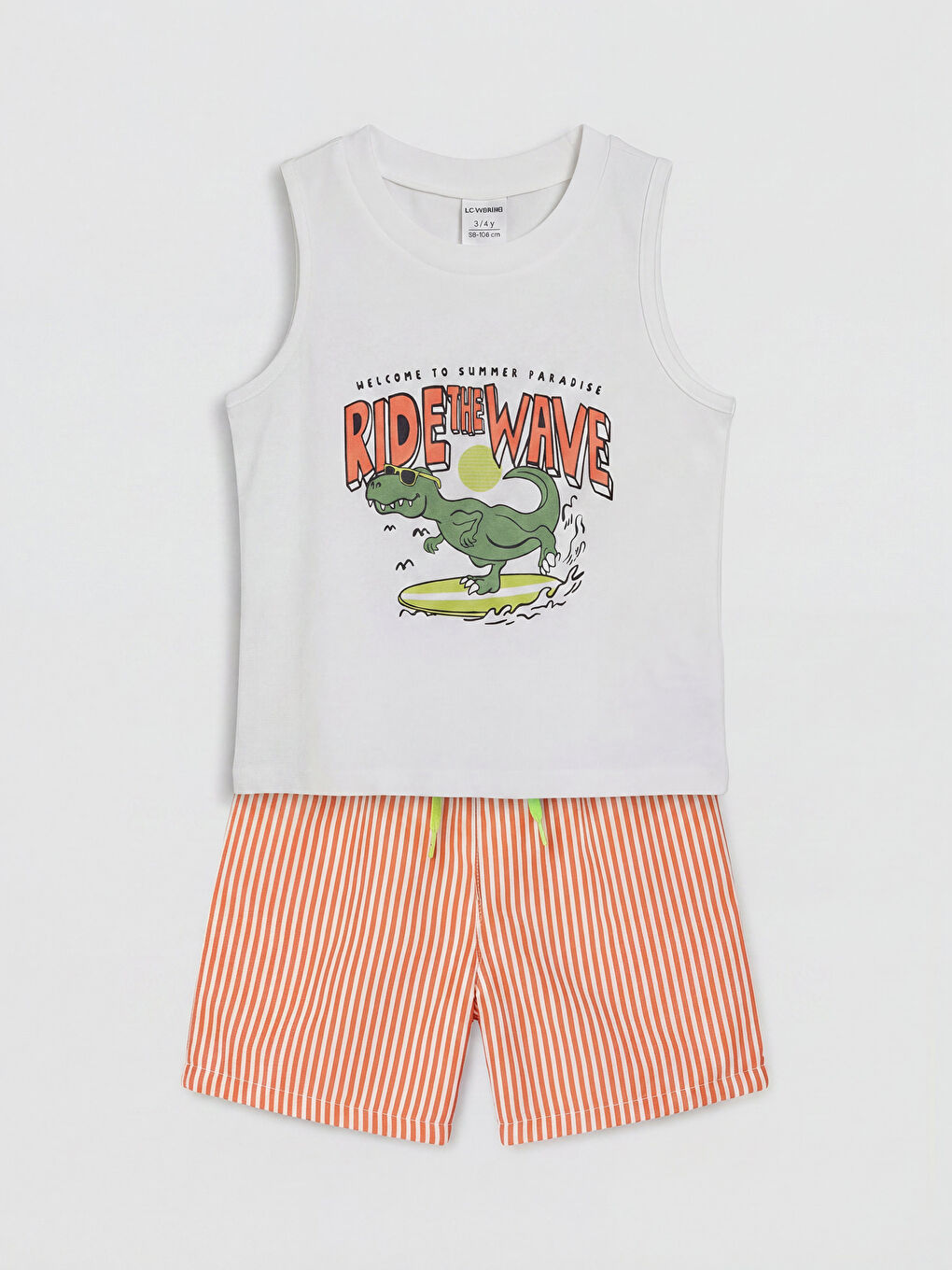 Beyaz Baskılı Erkek Çocuk Mayo Takımı