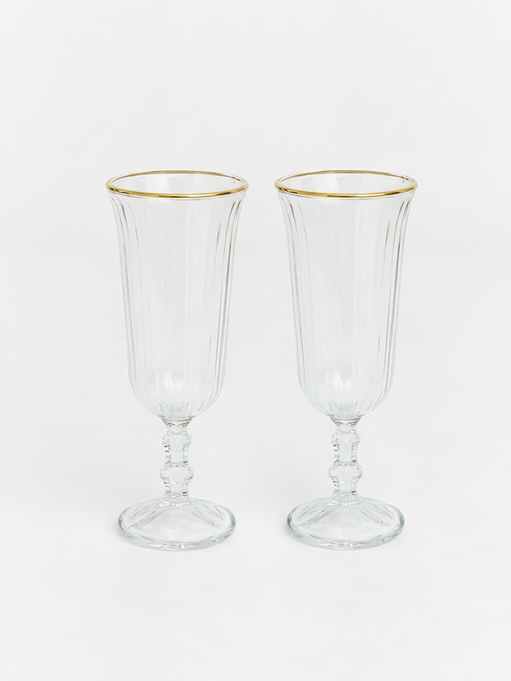 Renksiz Ayaklı Su Bardağı 2'li 180 ml-2