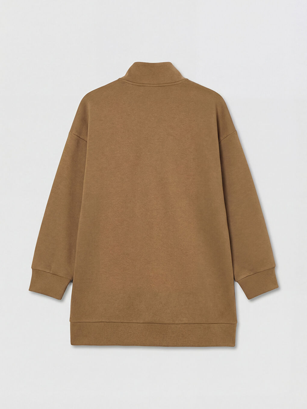 Haki Dik Yaka Kadın Sweatshirt-1