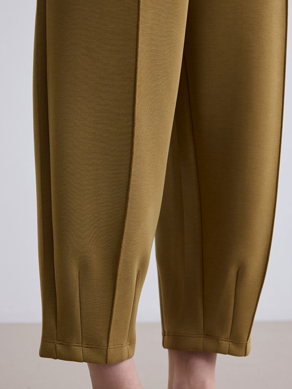 Haki Beli Lastikli Modal Karışımlı Kadın Eşofman Altı-2