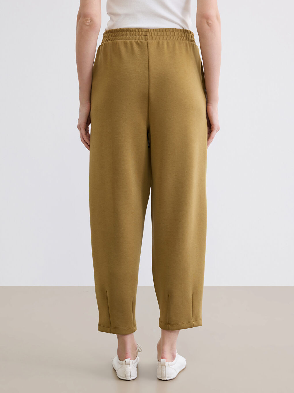 Haki Beli Lastikli Modal Karışımlı Kadın Eşofman Altı-3