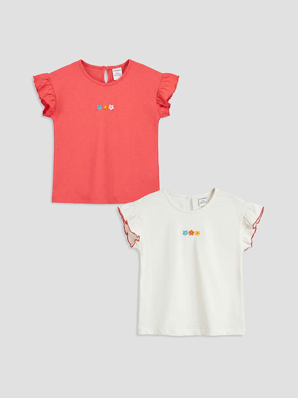 تي شيرت بناتي بكشكشة 2 قطع