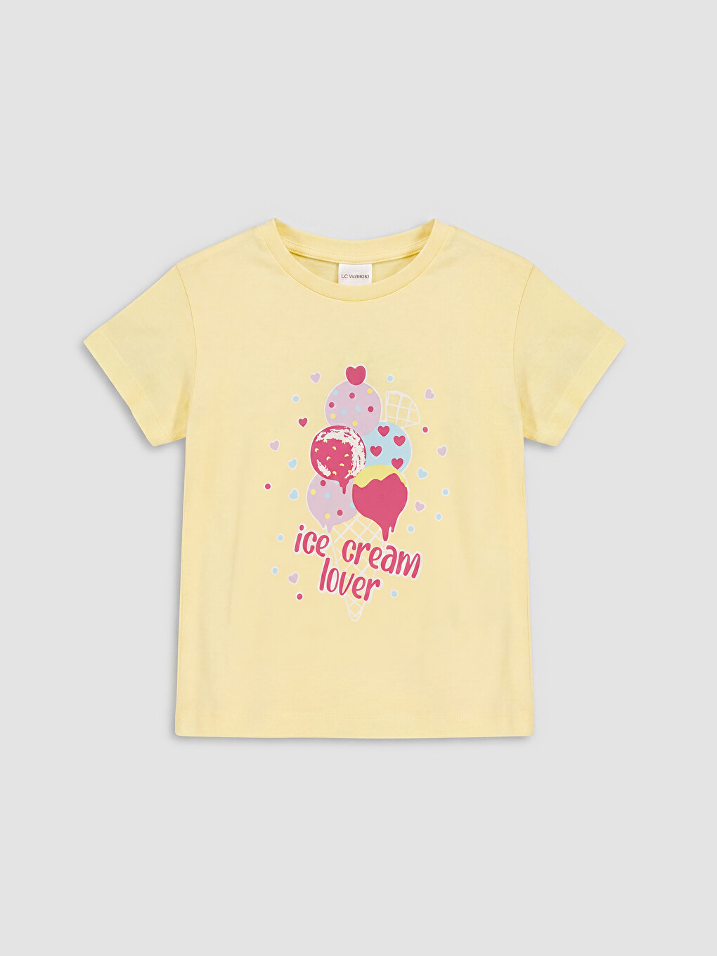 Crew Neck Printed Girls' 2 Pack T-Shirt-1