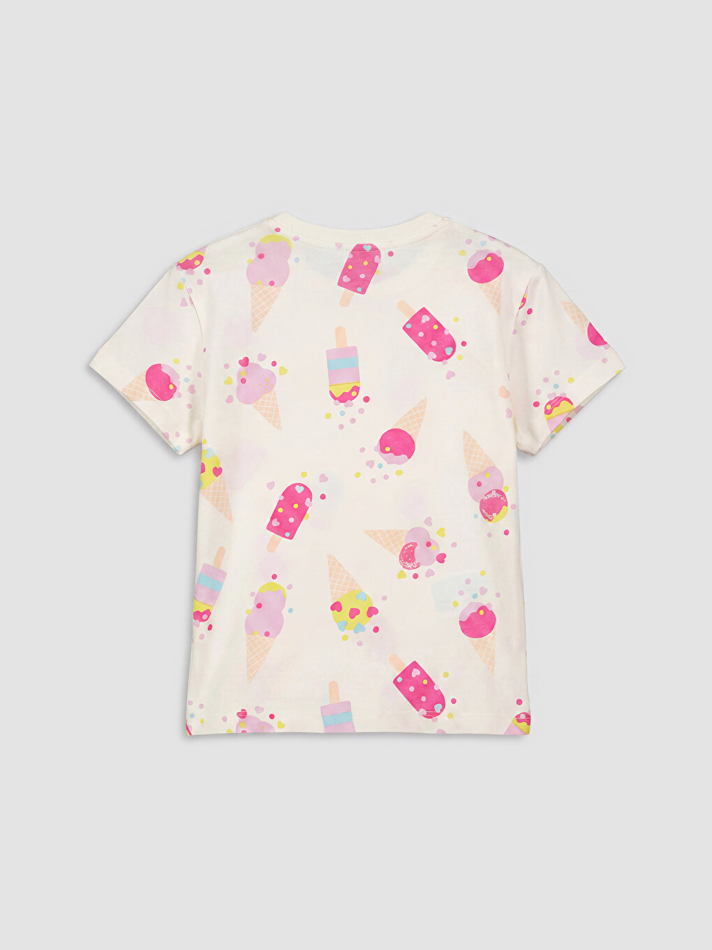 Crew Neck Printed Girls' 2 Pack T-Shirt-3