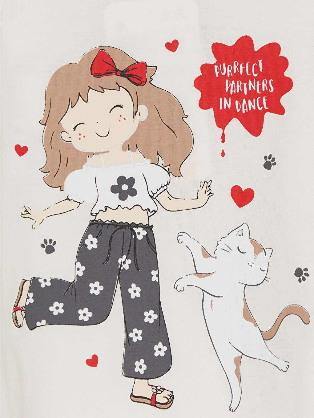 Crew Neck Printed Girls' T-Shirt 2 Pack-2