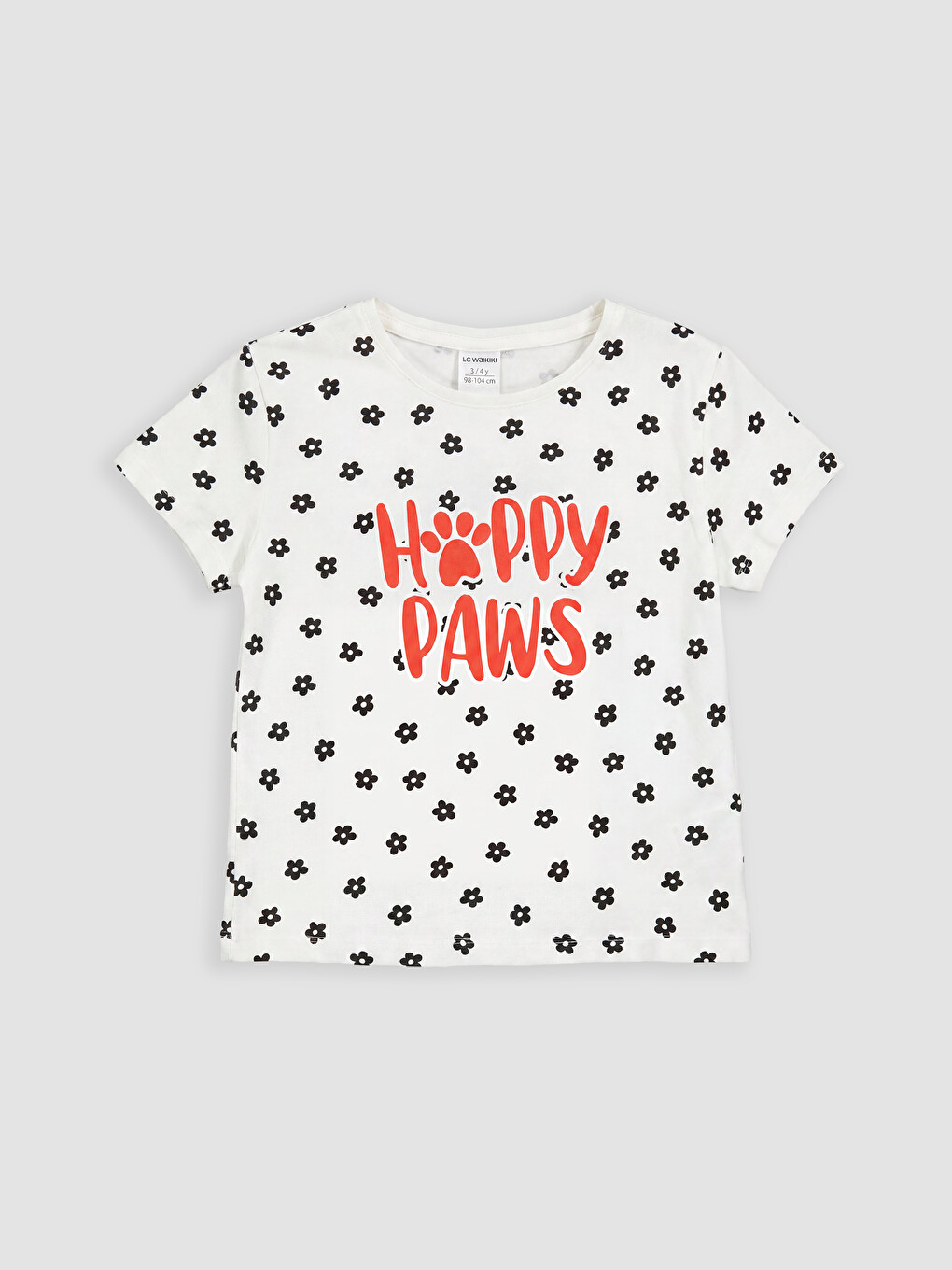 Crew Neck Printed Girls' T-Shirt 2 Pack-4
