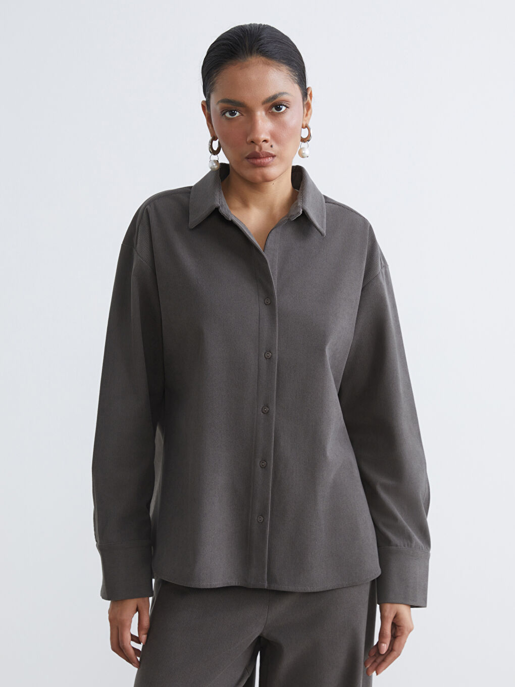 Loose Fit Textured Women's Shirt