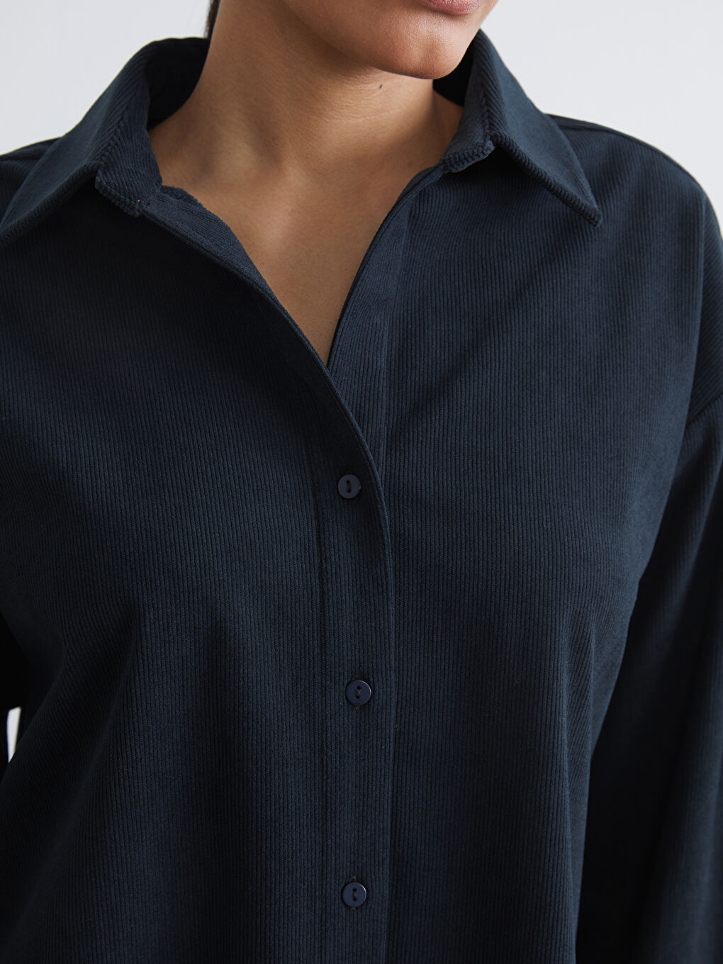 Loose Fit Textured Women's Shirt-2