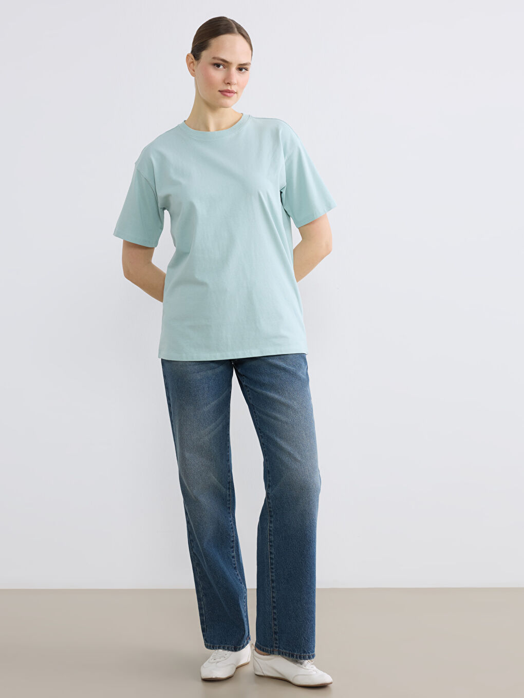 Женщины Зелёный Футболка-1