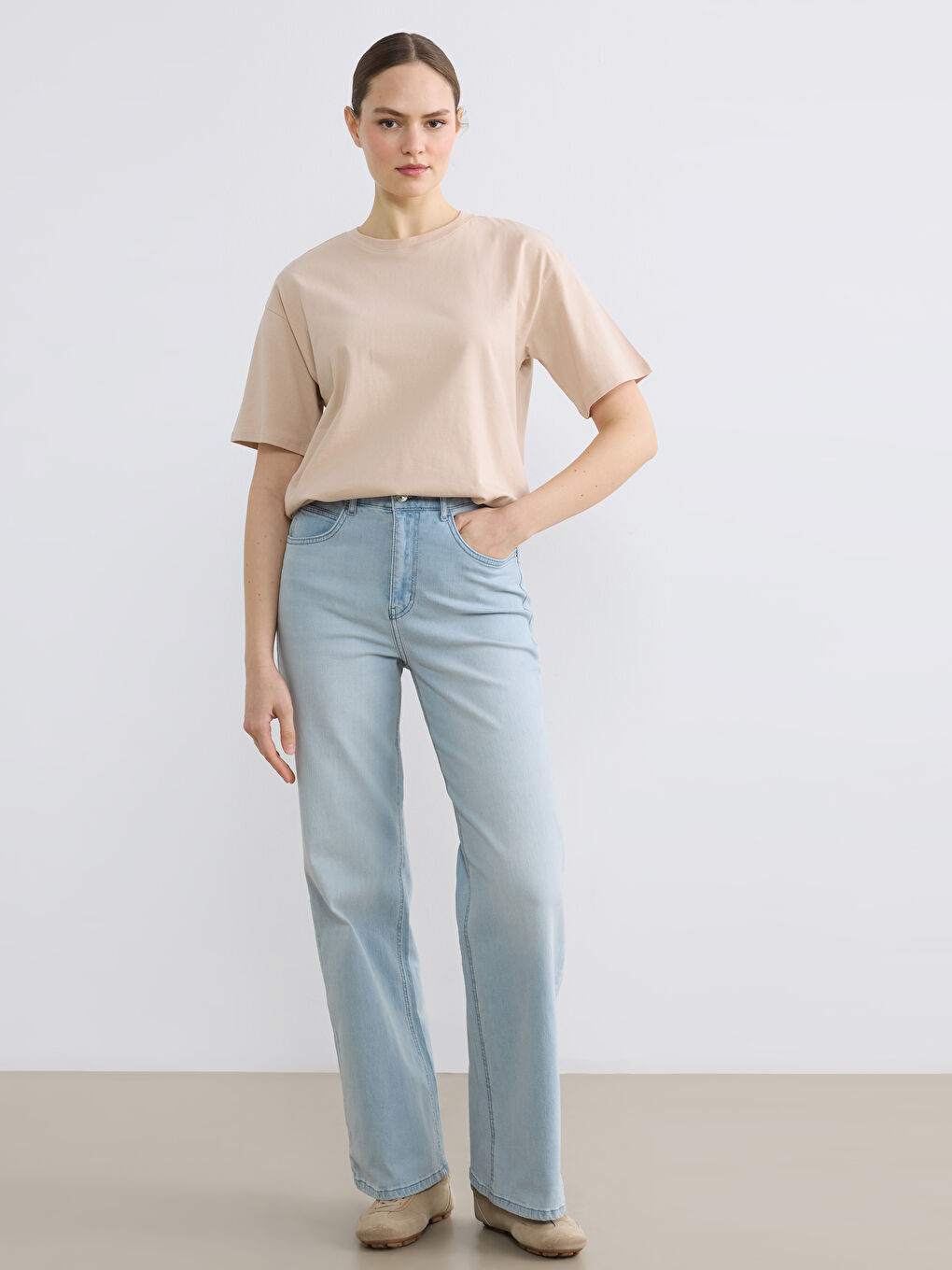 Woman BEIGE T-Shirt-1