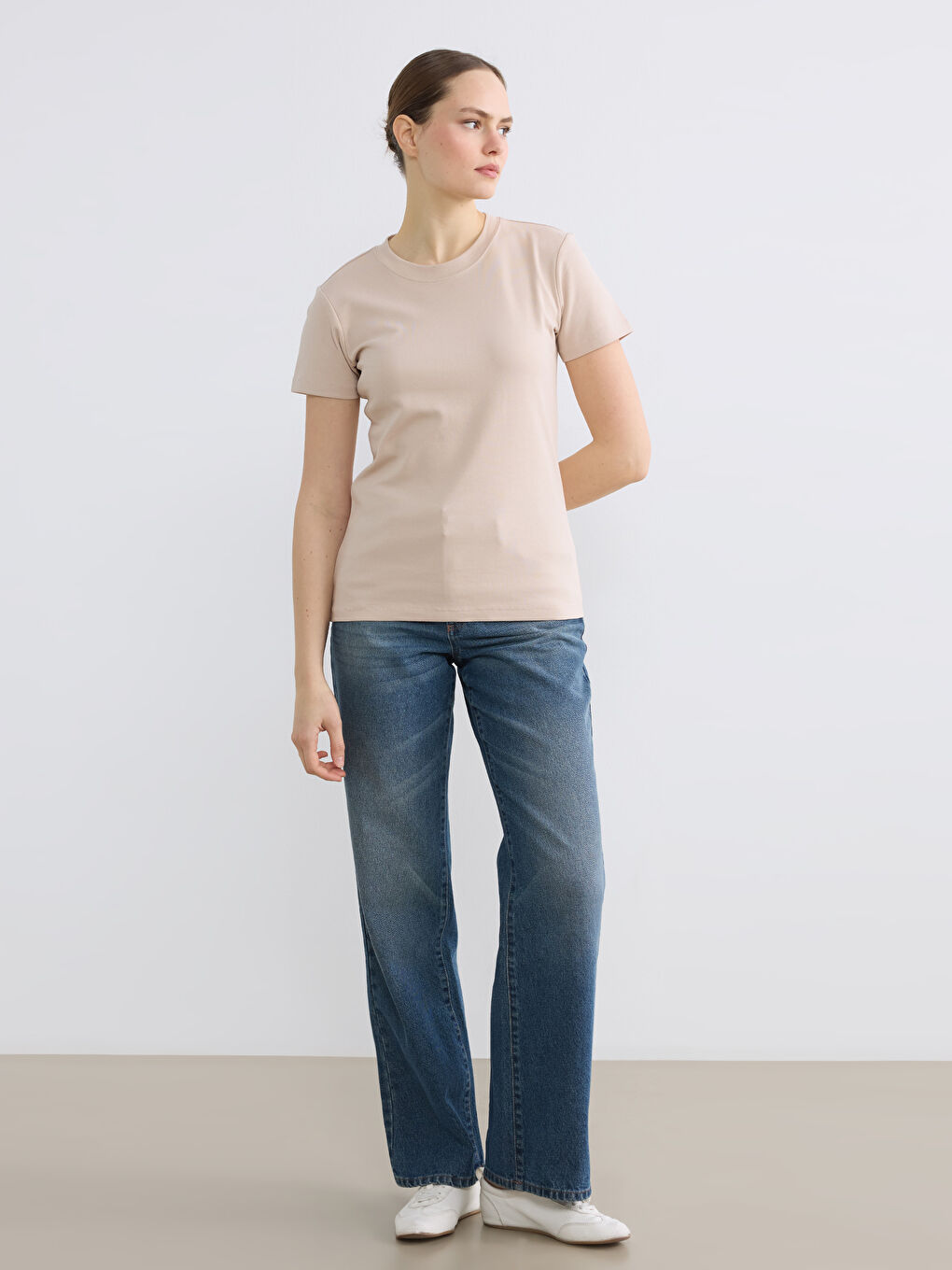 Woman BEIGE T-Shirt-1