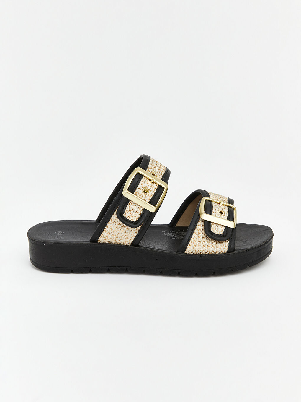 Siyah Çift Bantlı Kadın Terlik-1