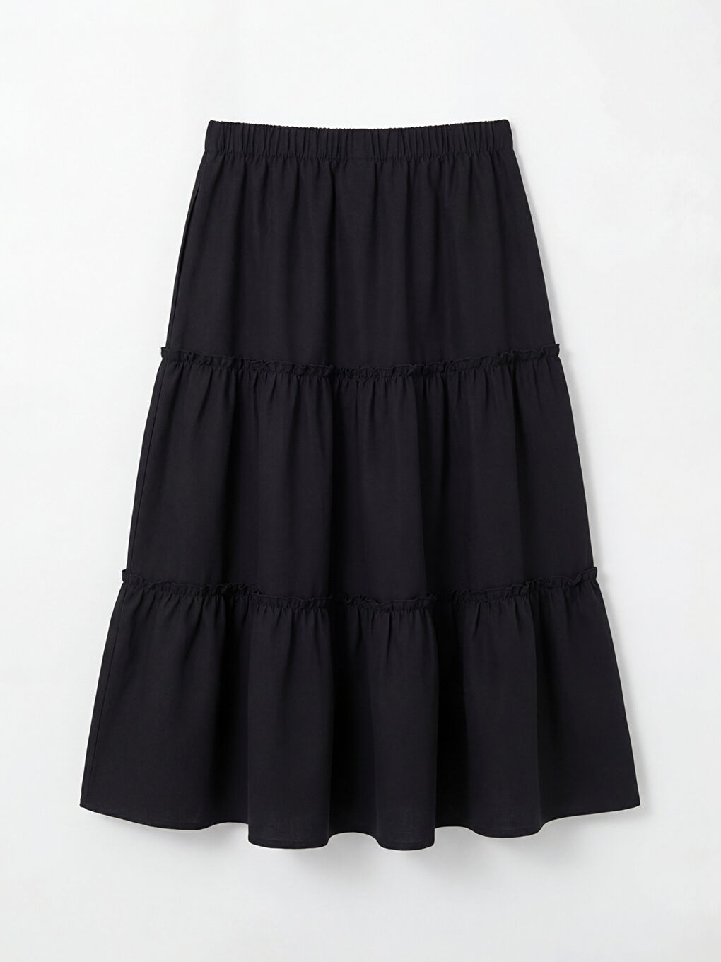 Siyah Beli Lastikli Fiyonk Detaylı Kız Çocuk Etek-1