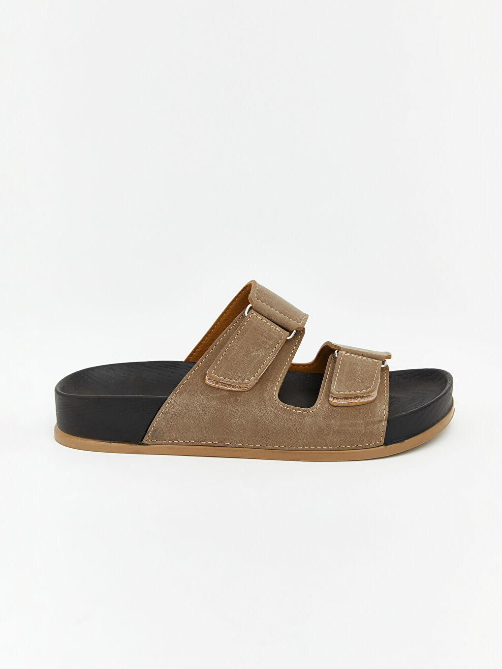 Haki Çift Bantlı Erkek Terlik-1