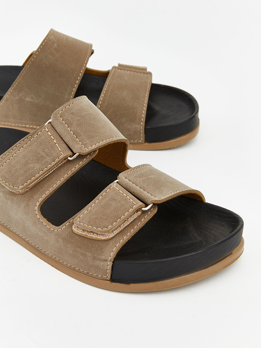 Haki Çift Bantlı Erkek Terlik-2