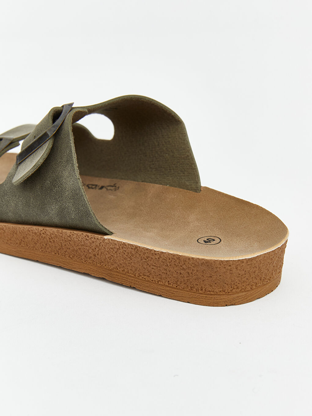 Haki Çift Tokalı Erkek Terlik-4