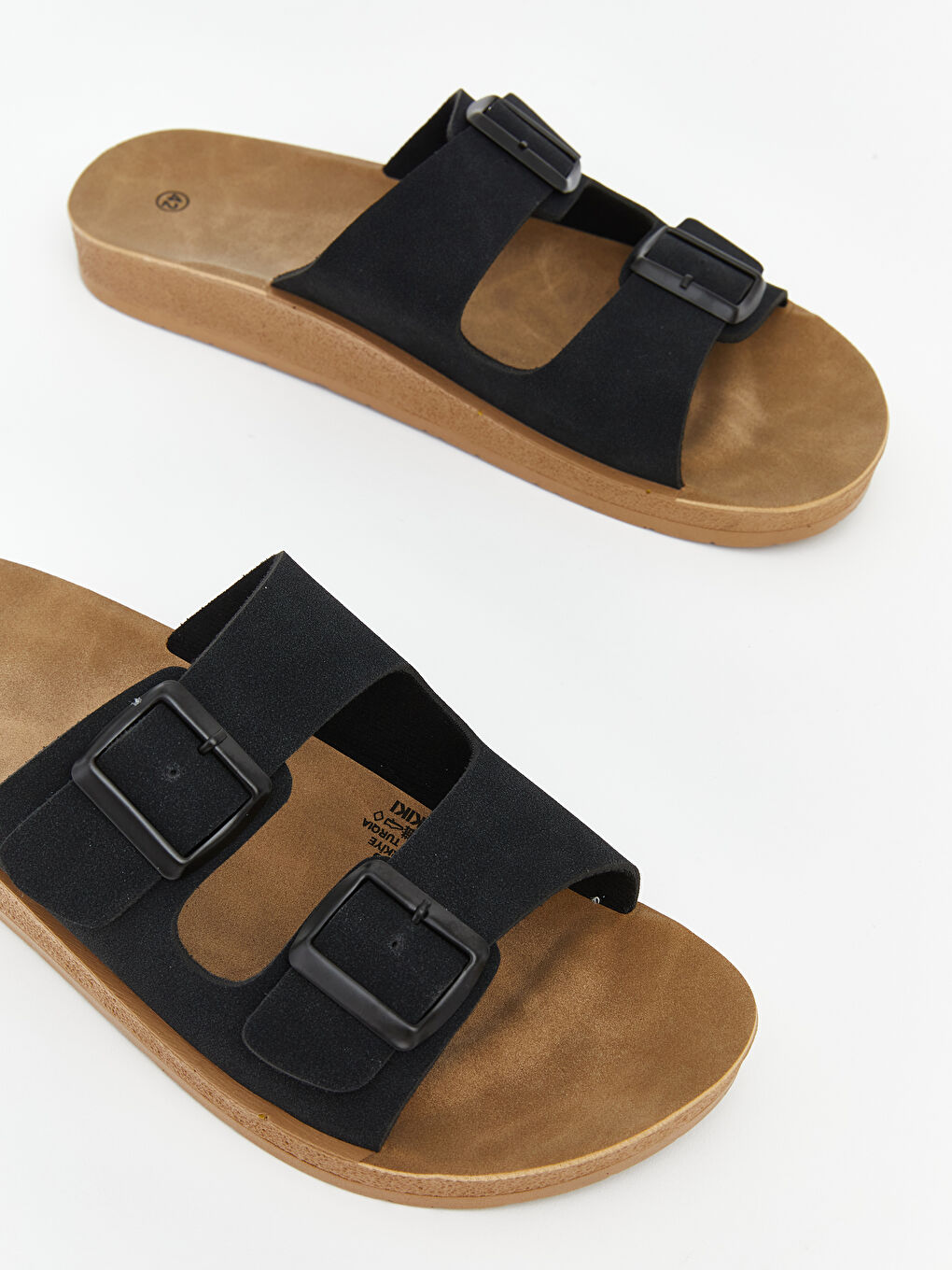 Siyah Çift Tokalı Erkek Terlik-2