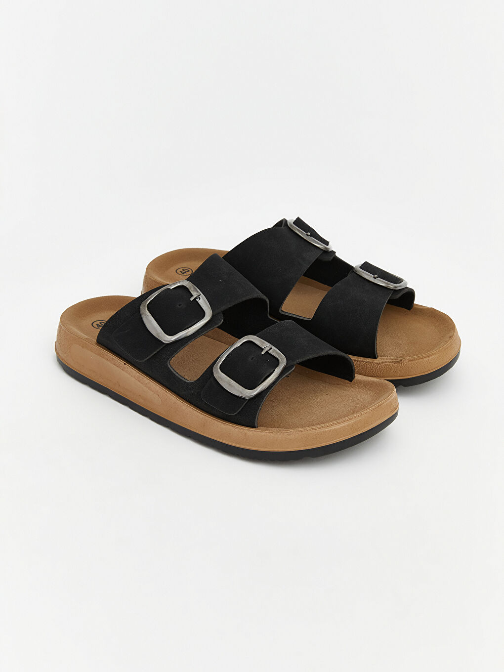 Siyah Çift Bantlı Erkek Terlik