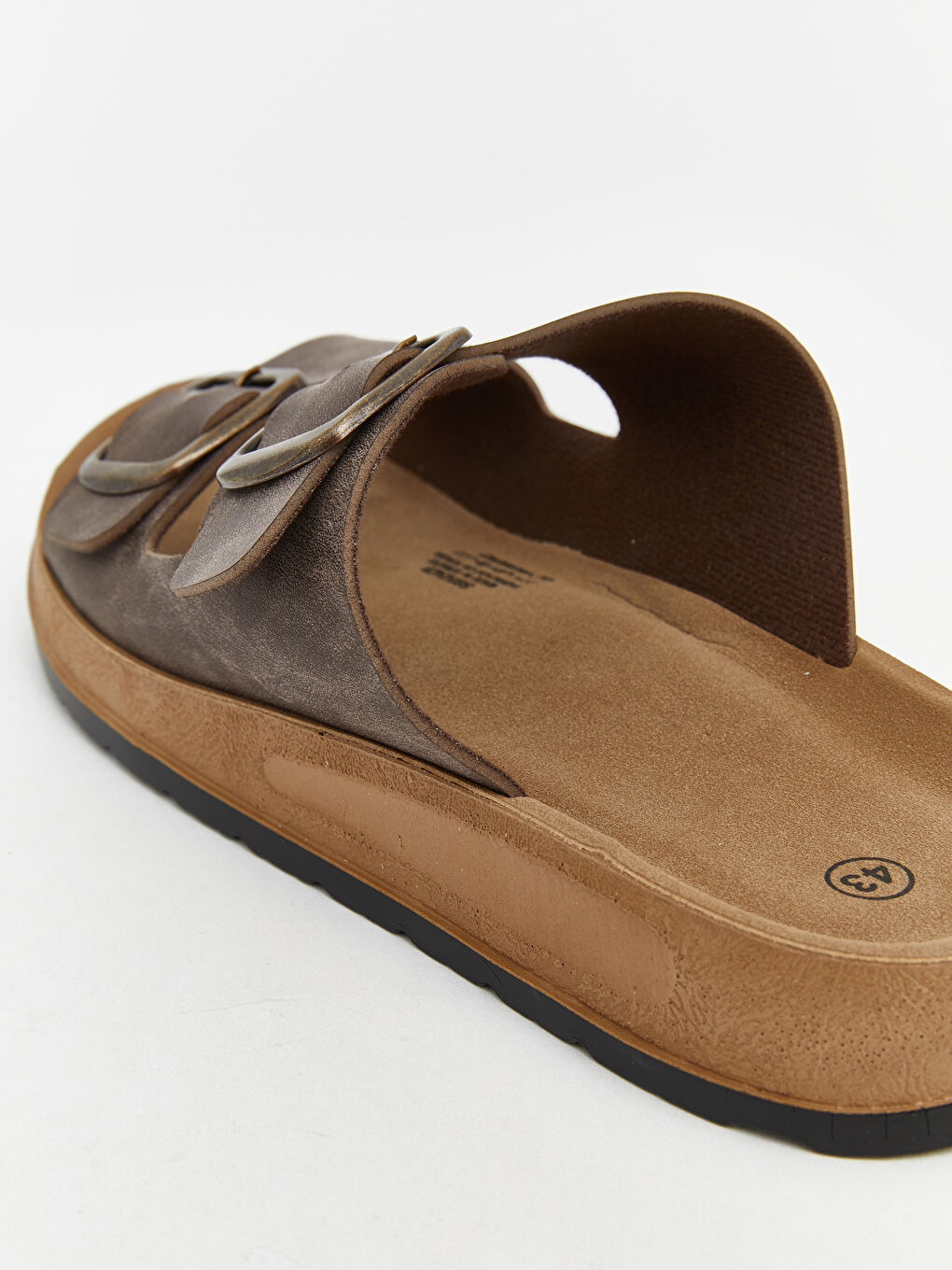 Kahverengi Çift Bantlı Erkek Terlik-4