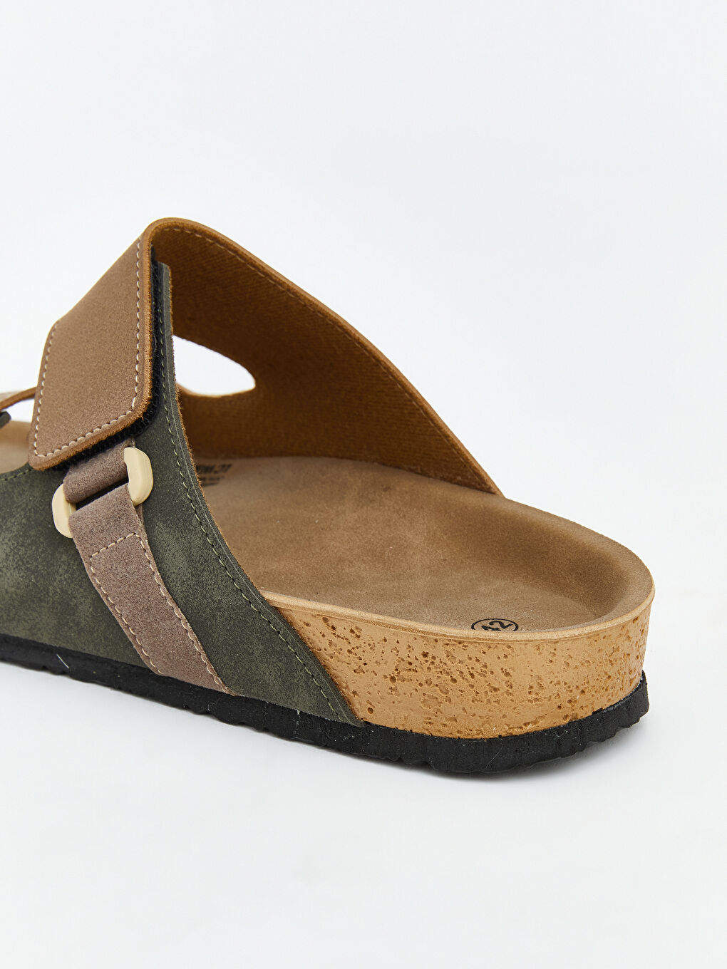 Haki Çift Bantlı Erkek Terlik-4