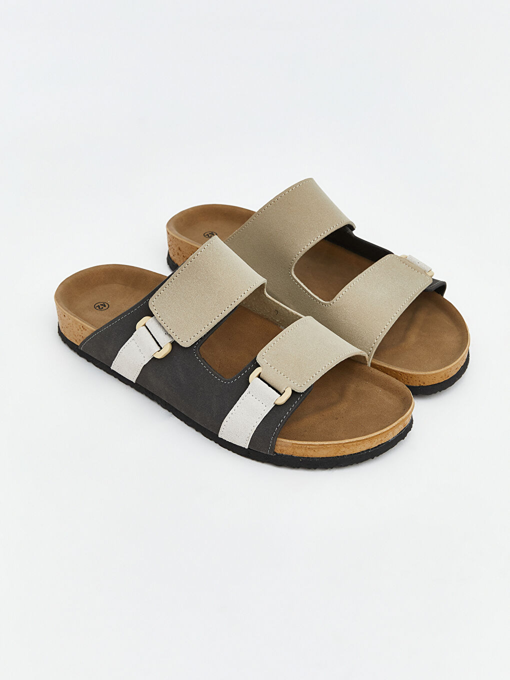 Antrasit Çift Bantlı Erkek Terlik