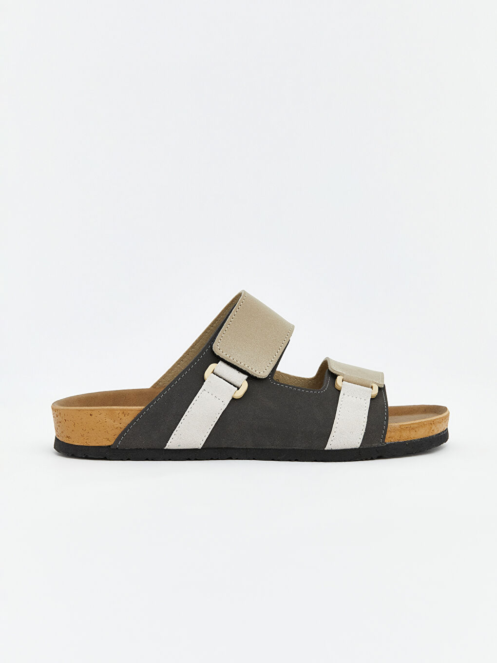 Antrasit Çift Bantlı Erkek Terlik-1