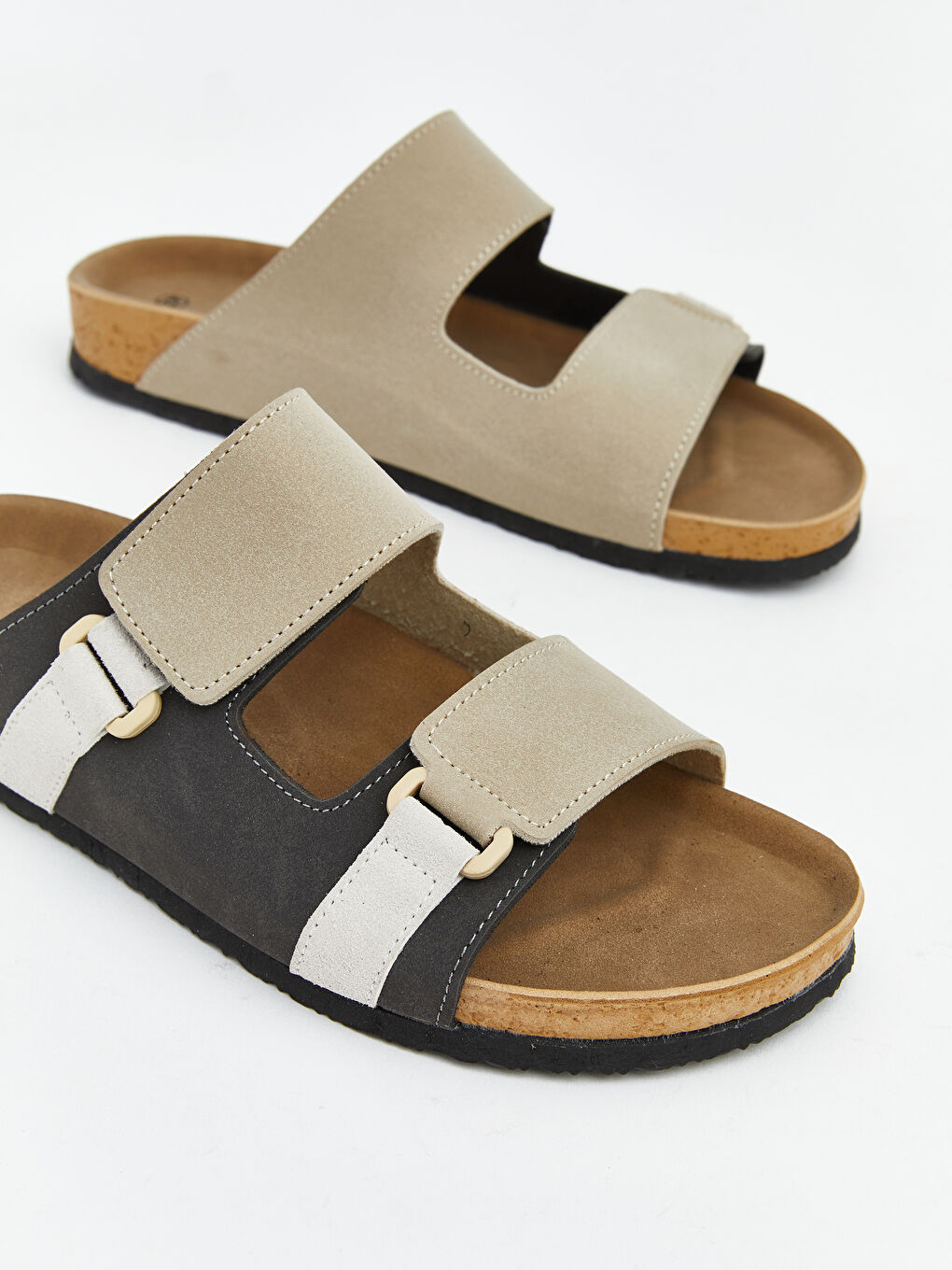 Antrasit Çift Bantlı Erkek Terlik-2