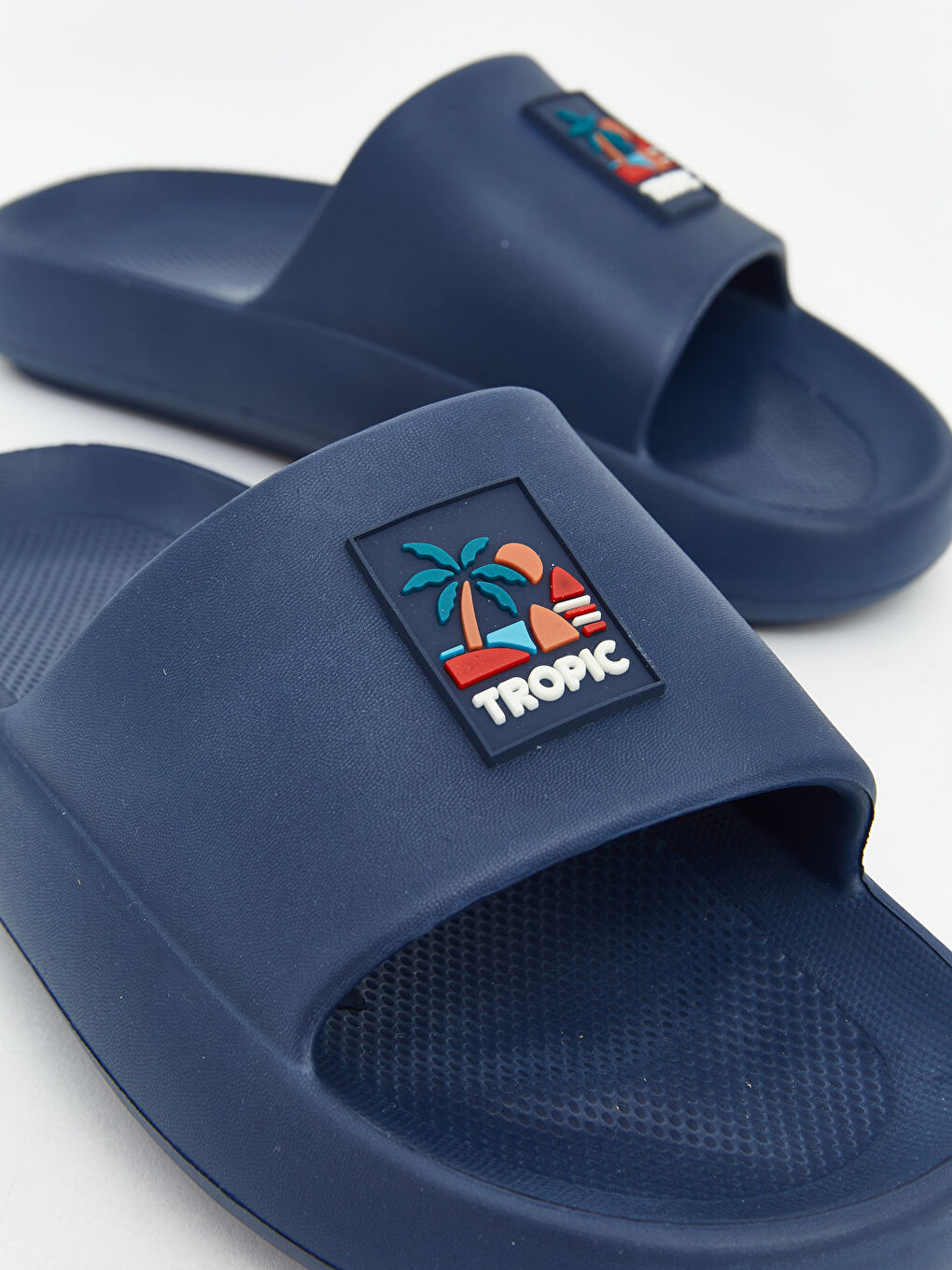 Lacivert Baskılı Erkek Terlik-2