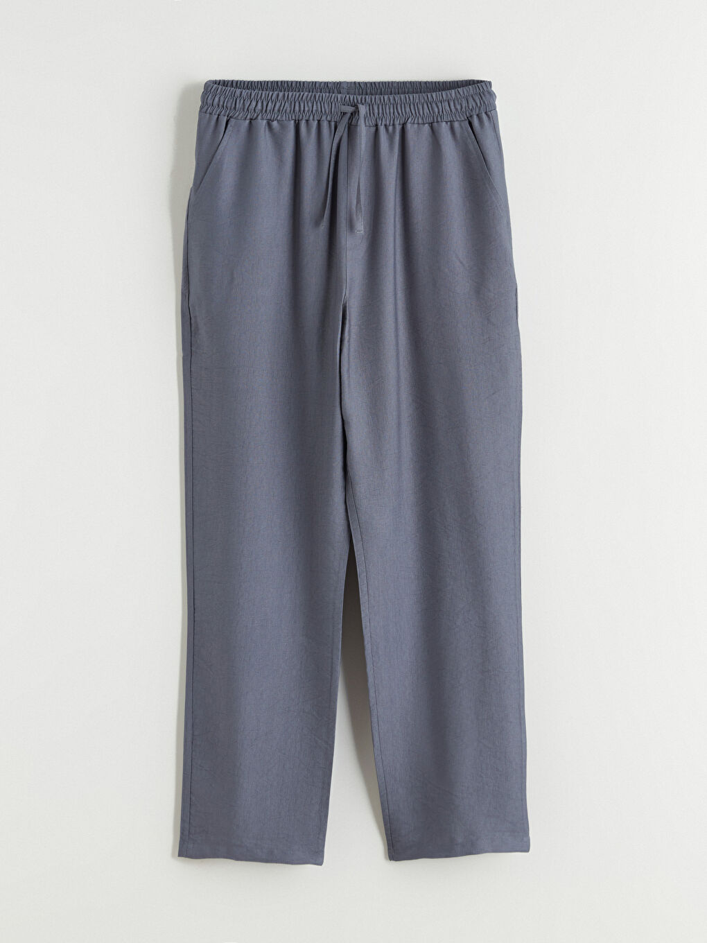 Gri Beli Lastikli Kadın Pantolon-3