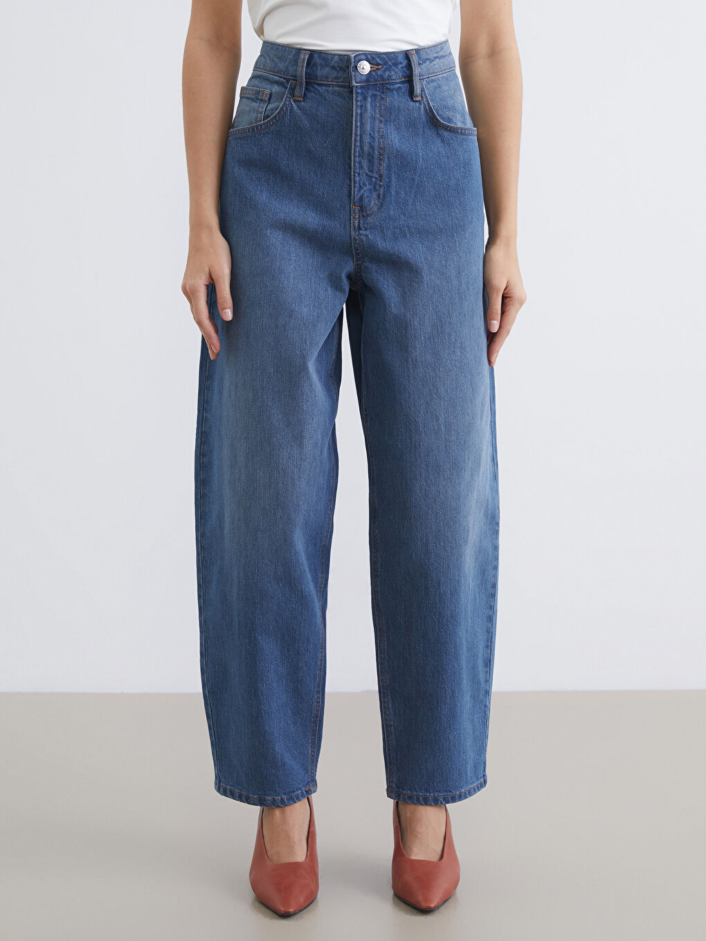 Barrel Fit Jeans für Damen-1