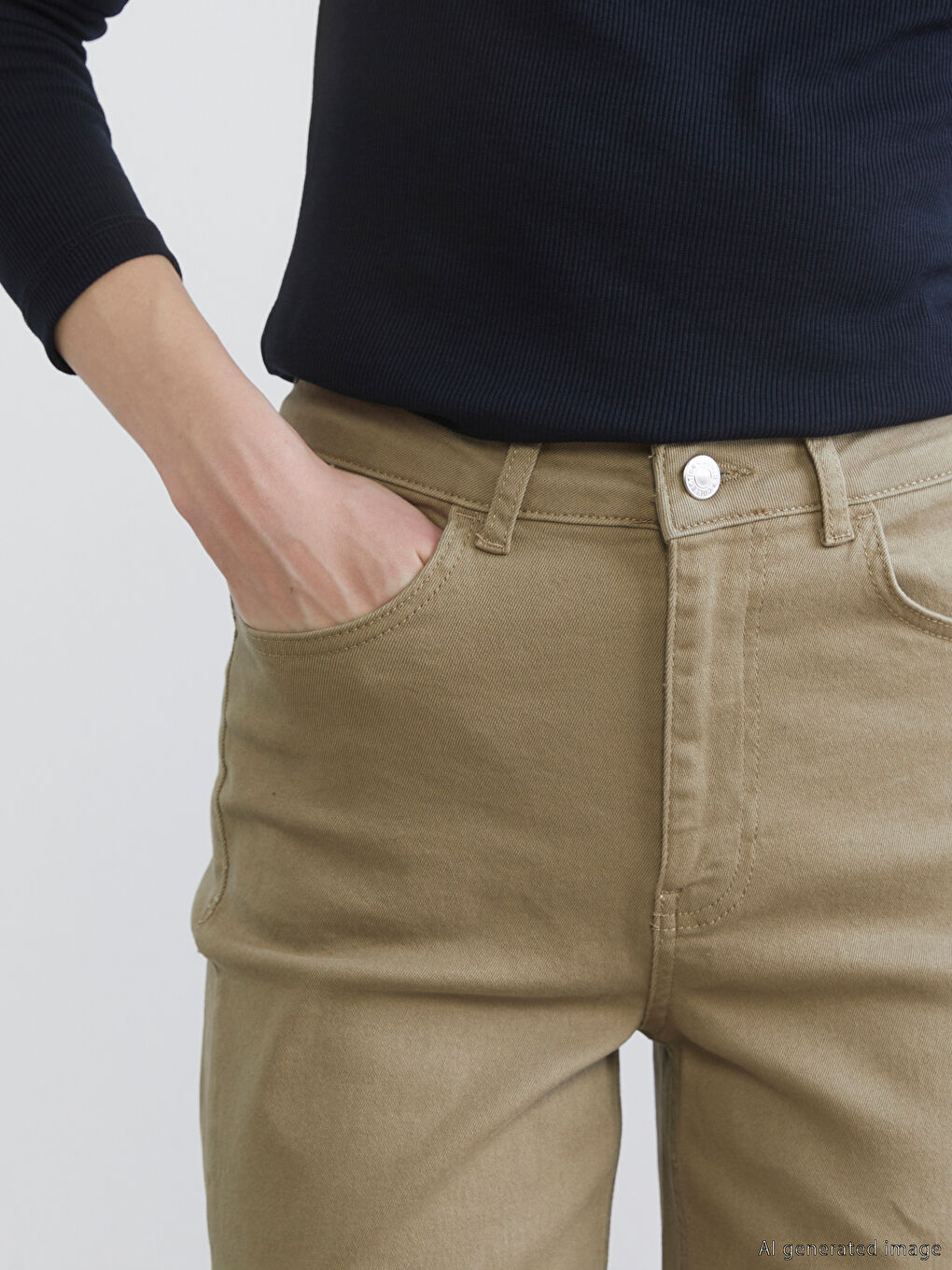 Wideleg Kadın Jean Pantolon-5