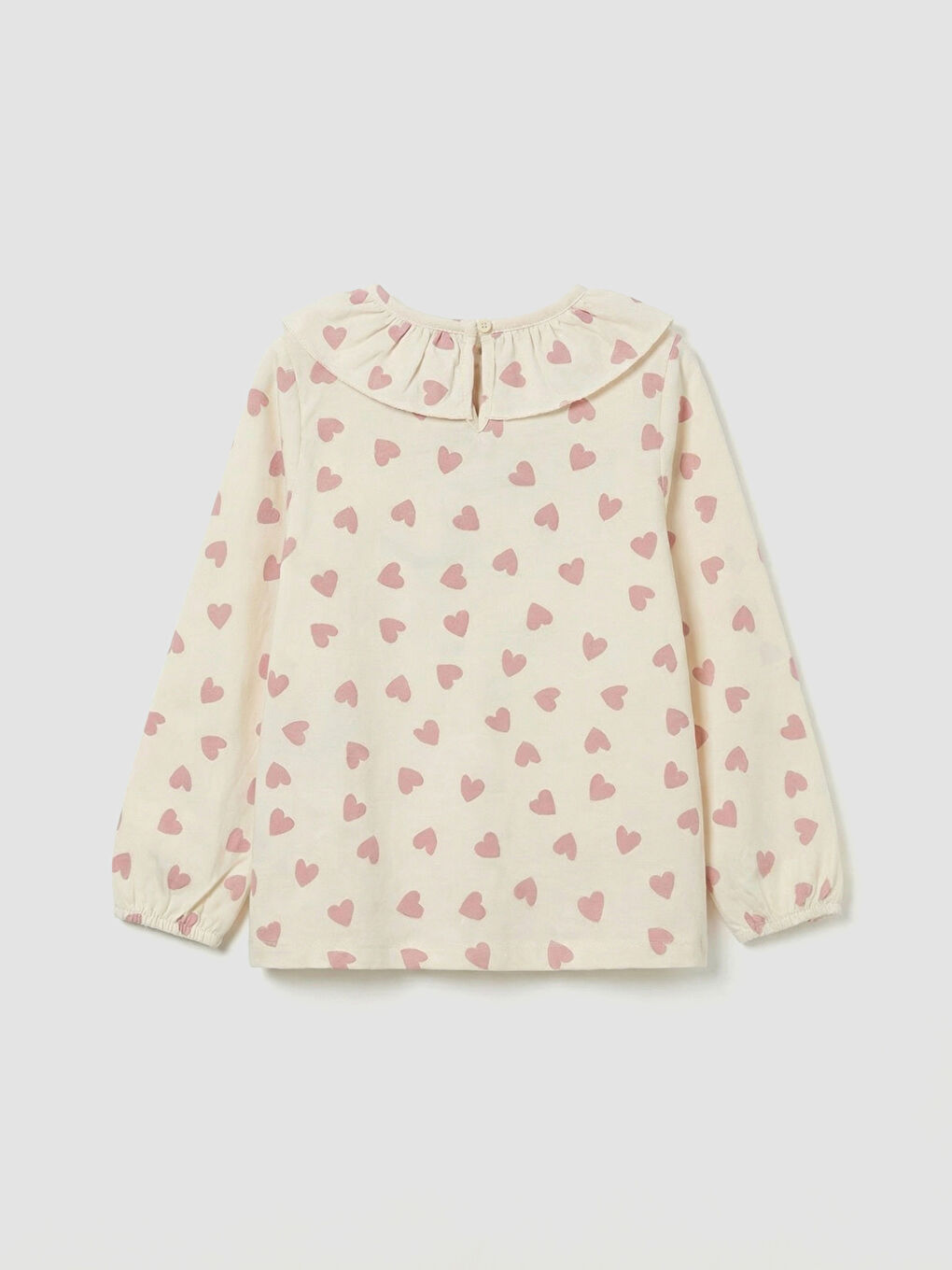 Ekru Kalp Desenli Kız Çocuk Bluz ve Tayt-2