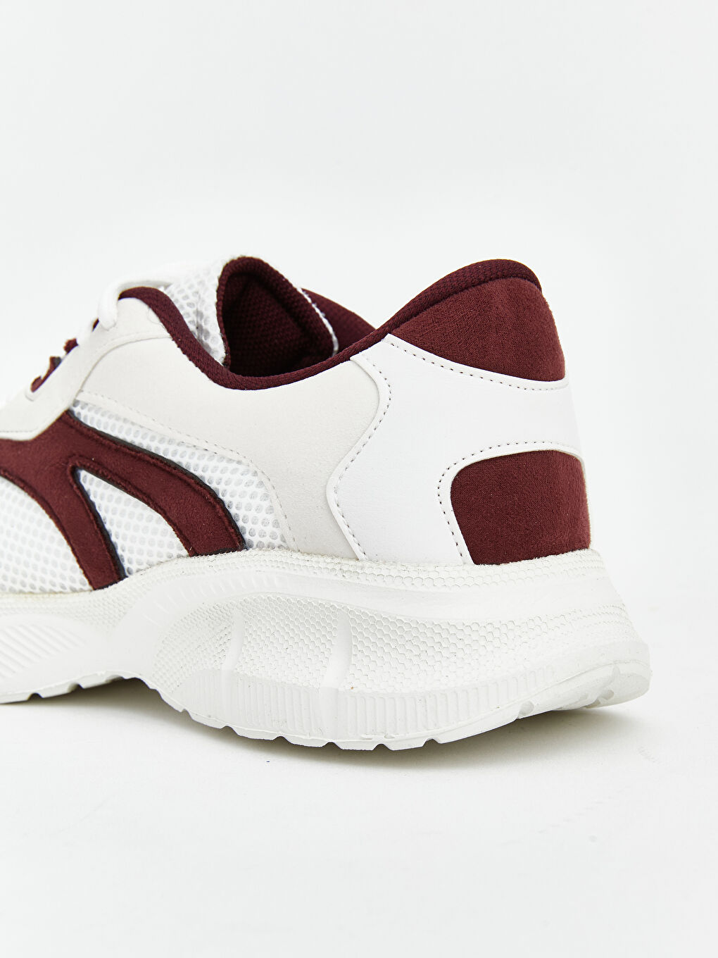 Beyaz Kalın Tabanlı Fileli Kadın Spor Ayakkabı-4