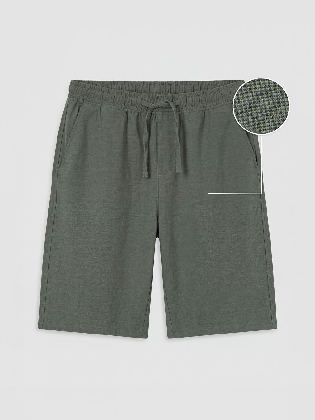 Regular Fit Linen Look Men's Shorts-4