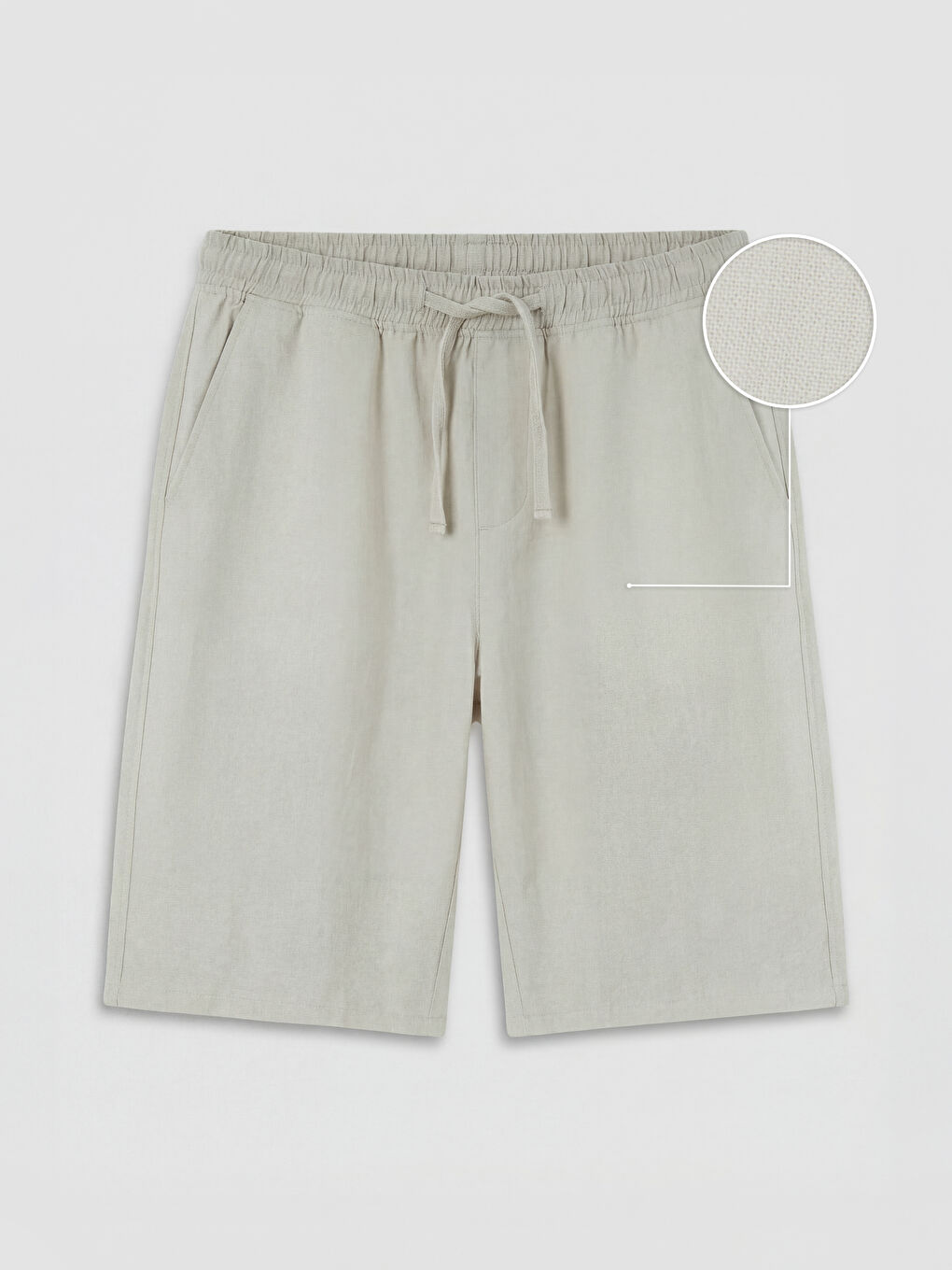 Regular Fit Linen Look Men's Shorts-4